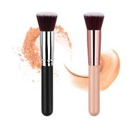 2 brochas de maquillaje, brochas de maquillaje, brochas profesionales para base de maquillaje y corrector, cerdas sintéticas densas, brochas de maquillaje líquidas, cremosas o en polvo