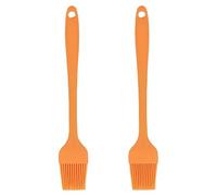 2 brochas de silicona para repostería, 8,1 x 1,4 pulgadas, cepillo de aceite, tolerancia al calor, esparcidor de salsa, utensilios de cocina para barbacoa, parrilla, hornear, (Naranja)