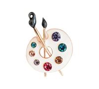 2. Broche de lona con incrustaciones de cristal, acabado vibrante, aleación de zinc, pin de solapa unisex para atuendos diarios y elegantes, broche de colores vibrantes, talla única, como se describe