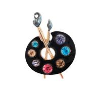 2. Broche de lona con incrustaciones de cristal, acabado vibrante, aleación de zinc, pin de solapa unisex para atuendos diarios y elegantes, broche de colores vibrantes, talla única, como se describe
