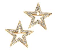 2 broches de aleación de Zn en forma de estrella en el pecho, no se deforma fácilmente para mejorar el encanto en prendas, pin de ramillete de estrella, One Size, como se describe