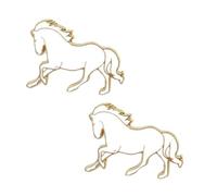 2 broches de caballo, pin de solapa del año del caballo 2026, broches esmaltados de caballos chinos, regalos de joyería temática de festival de primavera para hombres y mujeres, 2pcs, Acero aleado