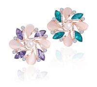 2 broches de estambre, broches de diamantes de imitación, broches de rosa, broches de flores, broches de perlas, broches de novia, adecuados para uso diario, fiestas, regalos de cumpleaños (45 x 45