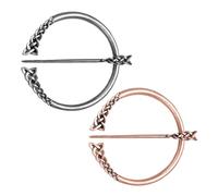 2 broches de estilo vintage, broches de anillo, alfileres de bufanda, botones de capa de moda, clips para suéter y bufanda, accesorios de ropa para hombre y mujer, adecuados para bodas, cumpleaños,