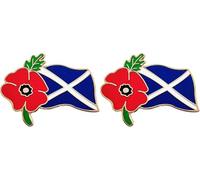 2 broches de insignia de amapola de Escocia, Día del Recuerdo Lest We Forget Union Jack, decoración de recuerdos