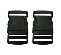 2 Broches de Mochila, Elige Tamaño y Color, Hebillas de Plástico, Broche de Polipropileno, Cierre y Arandela de Mochila, Cierre para Bolsas de Viaje, Cierre de Mochila, (2x20mm, Broche Negro)