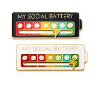 2 broches deslizantes para cambiar el estado de ánimo, divertido broche de estado de ánimo social, insignia esmaltada para decoración, se adapta a varios atuendos, sombreros (negro, blanco)