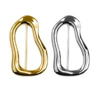 2 Broches, Diseño Geométrico Dorado y Plateado | Aleación de zinc con diseño geométrico, incluye tonos dorado y plateado, ideal para vestidos, chaquetas, abrigos y bufandas.