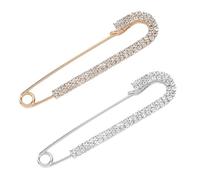 2 broches y alfileres de solapa para mujer, oro plateado, imperdible para mujer, niña, perla, estrás, suéter, clip, bufanda, cardigan, vestido, decoración, accesorios de joyería, No, NO