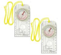2 brújulas de navegación, brújulas para exteriores con inclinación ajustable, mini brújula con lupa y escala, con marcadores luminosos para lectura de mapas, brújula de senderismo ligera para