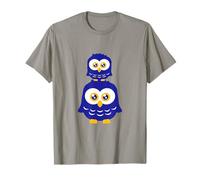 2 búhos papá mamá niño bebé dos familia madre padre cómic diversión Camiseta