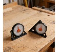 2 buscadores de nivel de ángulo de base magnética con transportador y medidor de clinómetro para uso profesional en mampostería y carpintería