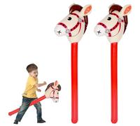 2 caballos rojos para hobby, caballo, caballo, caballo, para niños, caballos de vara, inflables, para niños, para niños