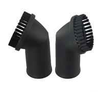 2 cabezales redondos de cepillo de vacío compatibles con conector de 35 mm de diámetro interior, accesorio de plástico de cerdas suaves para aspiradoras europeas, limpieza de aserrín de suciedad