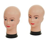 2 cabezas de maniquí HWC-G81, Cabezas de Peluquería, Maniquí Femenino para Mujer, 30 cm