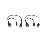 2 Cable Adaptador Micro-USB una USB OTG Hembra con Interfaz de Alimentación USB Adecuado para Dispositivos Electrónicos con OTG