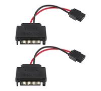 2 cables adaptadores de corriente SATA macho de 15 pines a SATA hembra de 6 pines para discos de CD, DVD, discos duros SATA Slimline de 98 mm