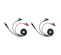 2 cables BNC macho a clip - Cable de sonda coaxial de 50Ω para osciloscopio y generador, cables de PVC rojo/negro, 0.2 m de longitud, 5 A/500 V