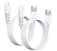 2 cables de alimentación compatibles con afeitadora eléctrica Remington Smooth & Silky para mujer, color blanco