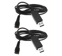 2 cables de carga USB compatibles con Wahl Colour Pro 9649 inalámbrico Clippers de repuesto de 3,5 V, cable de alimentación USB negro, 1,8 m