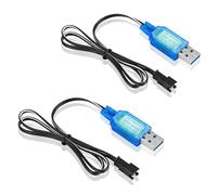 2 cables de carga USB HSP de 3,7 V con conectores SM-2P, cable de carga USB con conectores SM-2P para baterías NI-MH Cargadores USB Adecuado para drones y vehículos teledirigidos