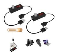 2 cables de conmutación USB de 5 V con temporizador de cuenta atrás, interruptor automático ajustable, interruptor USB con función de cuenta regresiva, temporizador para ventiladores, lámparas y
