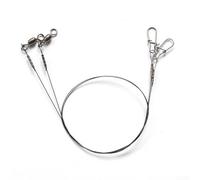 2 cables de pesca con cierre giratorio DuoLock, alambre de titanio con pin de acero inoxidable, función antibobinado para peces depredadores (35 cm, 18 kg)