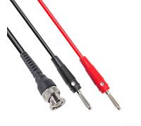 2 cables de prueba BNC a banana duales de 4 mm, cables de sonda de osciloscopio de 120 cm con conectores apilables para uso en laboratorio e industria, rojo y negro
