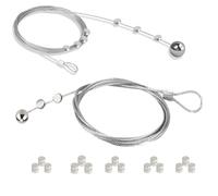 2 Cables Magnéticos para Colgar Fotos con 30 Imanes - Alambre 1,5mm x 2m Acero Inoxidable, Sistema de Sujeción sin Taladros para Fotos, Postales y Cuadros (Cuerda para Fotos con Imanes)