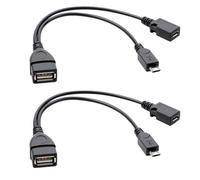 2 cables USB OTG adaptador micro, USB macho a hembra, cable USB OTG para discos duros externos, memorias USB, teclados y ratones, adaptador micro USB OTG para smartphones, tabletas