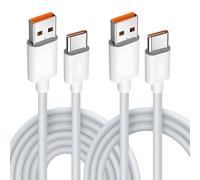 2 cables USB tipo C de 120 W (1 m + 2 m) para Xiaomi Mi14 14 Ultra 13 Pro 12 12T 11, 6A Cables USB C Carga rápida para Redmi K60 Ultra Note 13 12 Pro+ 5G 11, Black Shark 5 4, Poco F6 F5 F4 GT 5G X6
