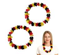 2 cadenas de flores con la bandera de Alemania, guirnaldas negras, rojas y amarillas, accesorios para fotos, decoración para fiesta de fútbol del bisabuelo, accesorio de cumpleaños