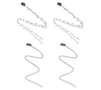 2 Cadenas De Pelo De Estrella Trenzadas Y 2 Cadenas De Pelo De Diamantes De Imitación Trenzadas, Elees Accesorios De Metal Para El Cabello, Accesorios Para El Cabello