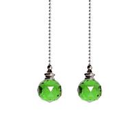 2 cadenas de tracción para ventilador de techo, extensión de cadena de luz con bola de prisma de cristal, cable de cristal para lámpara de dormitorio, cadena decorativa para ventilador, cadena de
