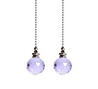 2 cadenas de tracción para ventilador de techo, extensión de cadena de luz con bola de prisma de cristal, cable de cristal para lámpara de dormitorio, cadena decorativa para ventilador, cadena de
