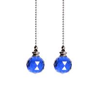 2 cadenas de tracción para ventilador de techo, extensión de cadena de luz con bola de prisma de cristal, cable de cristal para lámpara de dormitorio, cadena decorativa para ventilador, cadena de