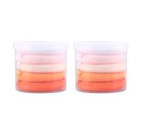 2 Cajas Borla para Polvos de Maquillaje Flocada, Caja Abs | Polvos Sueltos, Corporales y Minerales, Cubre Zonas Amplias y Bordes, Acabado Natural Color Aleatorio