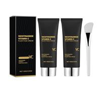 2 Cajas Crema De Maquillaje Hidratante Suave Multifuncional Niacinamide Vitamin C Black Tube Skin Cream Brocha Para Mascarilla De Belleza, Corrector Natural Que Ilumina La Piel, Con Forma De Cuchillo