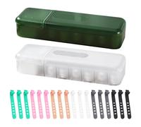 2 cajas de almacenamiento de cables, 18 cintas de almacenamiento, 7 cajas de almacenamiento de cables en cada nivel, adecuadas para guardar y organizar auriculares, cargadores, cables, etc. (verde