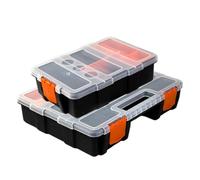 2 cajas de almacenamiento de objetos pequeños para herramientas, piezas de hardware, tornillos y accesorios, adecuadas para uso doméstico y portátil