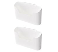 2 cajas de almacenamiento montadas en la pared, estantería sin punzón, caja de almacenamiento de pared, caja de almacenamiento autoadhesiva, caja de almacenamiento multiusos para cocina, baño.