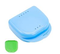 2 cajas de aparatos ortopédicos para niños, caja de férula dental, caja para dentaduras dentales, recipiente para dentaduras sueltas, caja de dentaduras moderna, caja de dentaduras