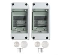 2 cajas de distribución de corriente de 3 vías, IP65, resistentes al agua, para montaje en carril DIN, exterior e interior, plástico ABS, caja de distribución con para instalaciones eléctricas, color