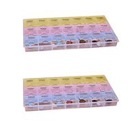 2 cajas de pastillero de 7 días a la mañana, organizador de tabletas de medicina, almacenamiento semanal