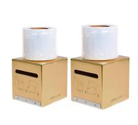 2 cajas de película de plástico transparente para tatuaje, bordado de cejas y tatuaje de labios, cubierta conservante transparente con un borde de metal para un fácil desgarro, 42 mm x 200 m
