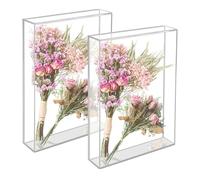 2 cajas de sombras acrílicas, marco de presentación transparente para rellenar y ver fotos y recuerdos, para ramos de flores, fotos, medallas (5 x 7 pulgadas)