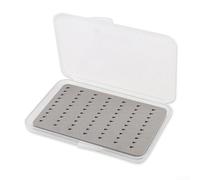 2 cajas delgadas de pesca con mosca impermeables y transparentes para recuperación rápida de ganchos (lana de espuma triangular)