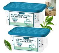 2 cajas mágicas de purificación de aire, purificador de aire multifuncional y colector de polvo, purificador de aire automático, ambientadores de cocina para interiores y hogares, caja mágica de