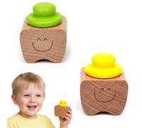 2 cajas para dientes de leche con sonrisa, madera de haya de calidad, para recuerdos de infancia, caja dientes de leche niño, puerta ratoncito perez