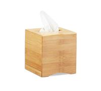 2 Cajas para Pañuelos Decorativa, Bambú, Beige, 15,5 x 14,5 x 14,5 cm